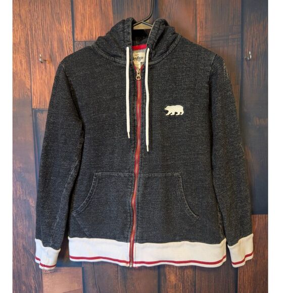 Women's Hatley Heritage zip up gray red white hoodie size S/P streetwear preppy - Picture 1 of 6